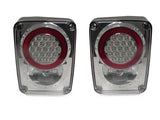 2007-2011 Jeep Wrangler Chrome Clear LED Tail Lights
