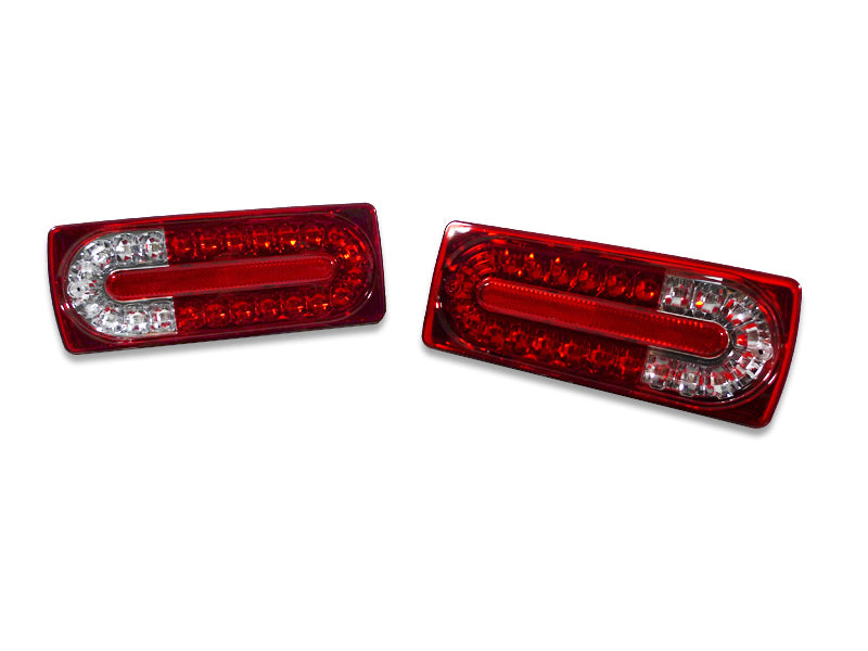 1990-2008 Mercedes W463 G Class Facelift Look Red/Clear LED Tail Lights