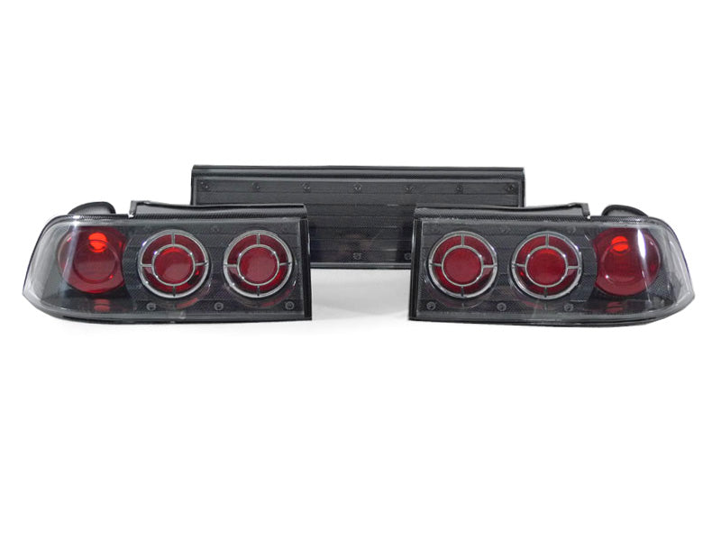 1992-1994 Mitsubishi Eclipse Altezza Style 3 Piece Tail Lights Carbon Fiber