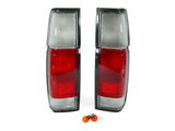 1986-1997 Nissan Pickup Truck Hardbody Red/Clear Tail Lights Set