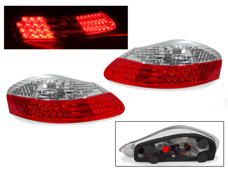 1997-2004 Porsche Boxster LED Red/Clear Tail Lights