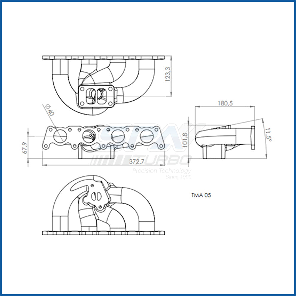 VW MKIV GTI T3 twin scroll turbo manifold