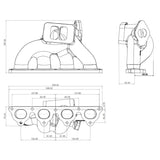 Honda D-series T3 Twin Scroll bottom mount turbo manifold