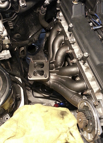 Toyota Supra Soarer Lexus IS300 GS 2JZ-GE T4 Twin Scroll Flow Top Mount Turbo Manifold - 44mm Vband Wastegate Flange