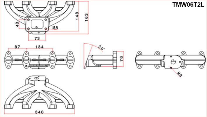 VW Golf / Passat ABA 8v / 1.9L TDI turbo manifold - T25 flange