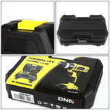 46-Piece Tool Set with Cordless Drill - Black/Yellow