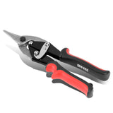 10" Straight Cut Tin Snips with DNA Logo & Thumb Lock - Red/Black