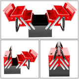 21 Inch 3 Level Folding Tool Box with 5 Organizer Drawers