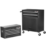2-Piece Combination Tool Roller Cabinet Set - Black