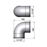 2.5â€ tight radius 90Â° elbow intake pipe