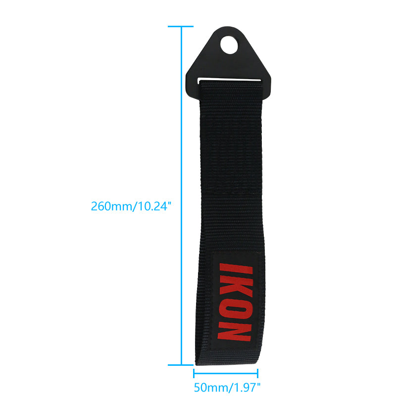 Universal Black Tow Strap Heavy Duty Decorative Belt With IKON Logo