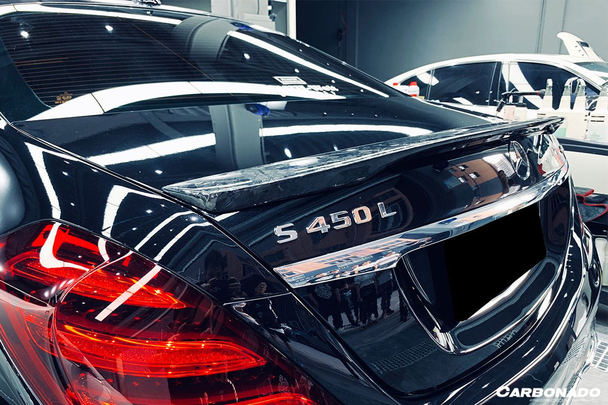 2014-2020 Mercedes Benz S Class W222 Sedan RT Style Carbon Fiber Trunk Spoiler | Fits S450, S550, S560,  S63AMG, S65AMG