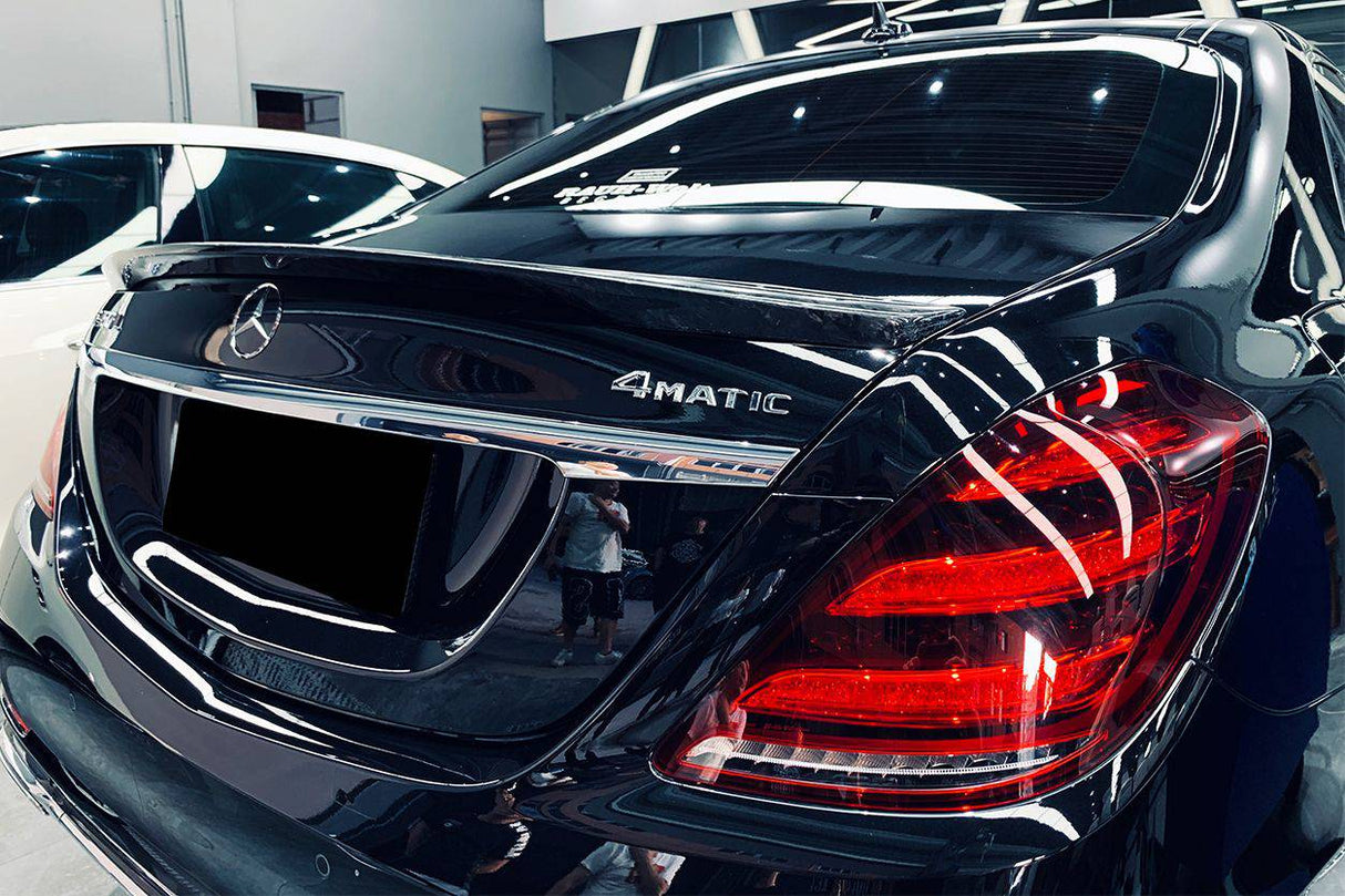2014-2020 Mercedes Benz S Class W222 Sedan RT Style Carbon Fiber Trunk Spoiler | Fits S450, S550, S560,  S63AMG, S65AMG
