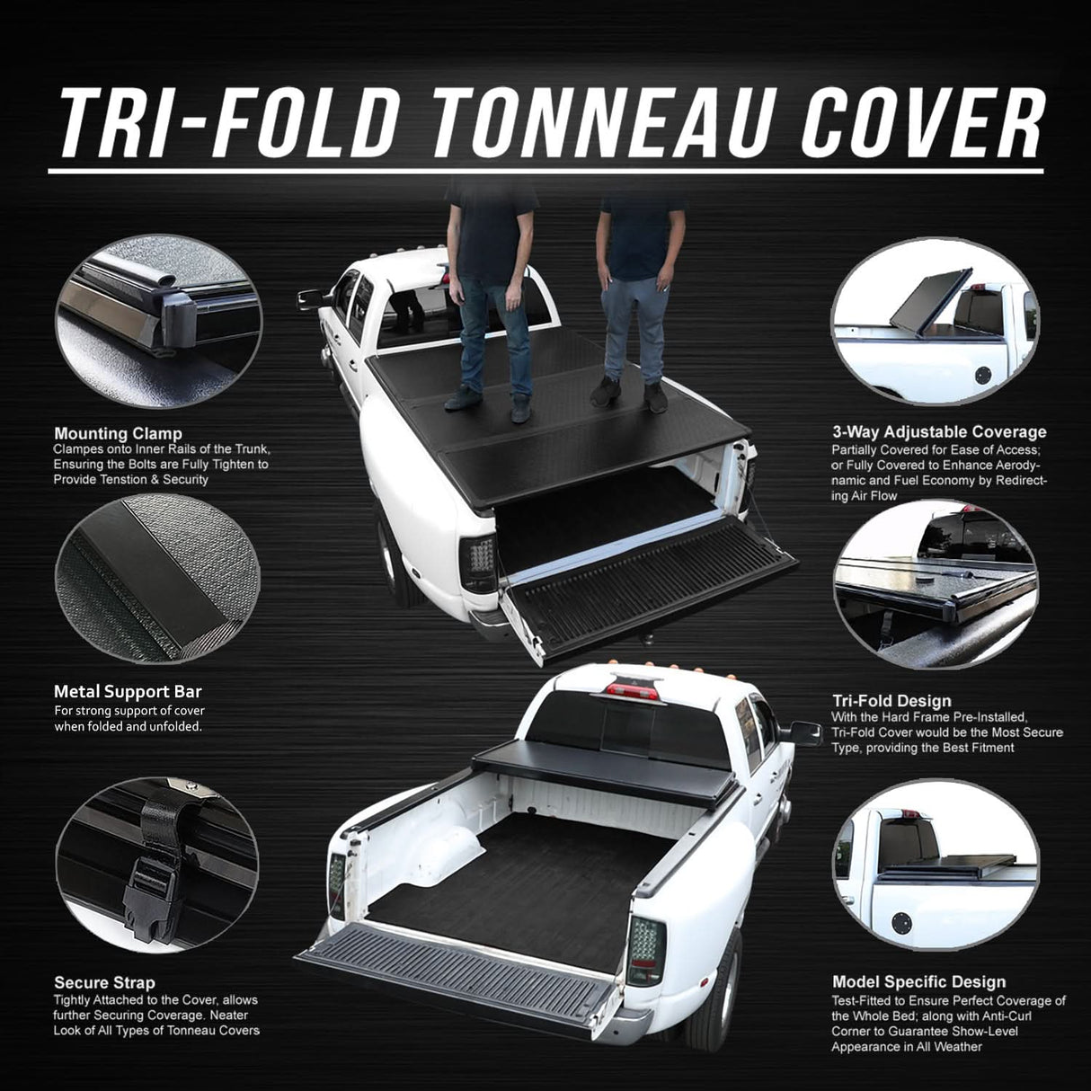 2022+ Toyota Tundra Hard Tri-Fold Tonneau Cover 6.5ft Bed