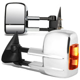 99-06 Chevrolet Silverado GMC Sierra Manual Towing Mirrors Pair Chrome
