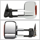 99-06 Chevrolet Silverado GMC Sierra Manual Towing Mirrors Pair Chrome