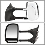 99-07 Ford F-250 F-350 F-450 F-550 Manual Towing Mirrors Chrome Pair