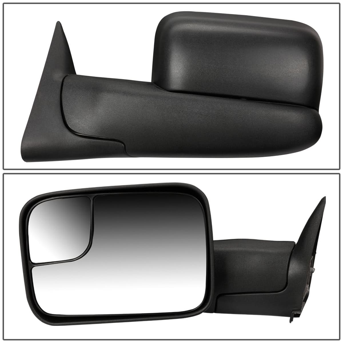 94-02 Dodge Ram 1500 2500 3500 Left Manual Towing Mirror Black
