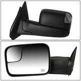 02-09 Dodge Ram Towing Mirrors Pair Powered Heated Smoke Signal Black