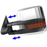 03-07 Chevy Silverado Sierra Tahoe Manual Towing Mirrors Chrome Pair