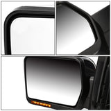 04-14 Ford F-150 Left Towing Mirror Manual LED Amber Signal Chrome