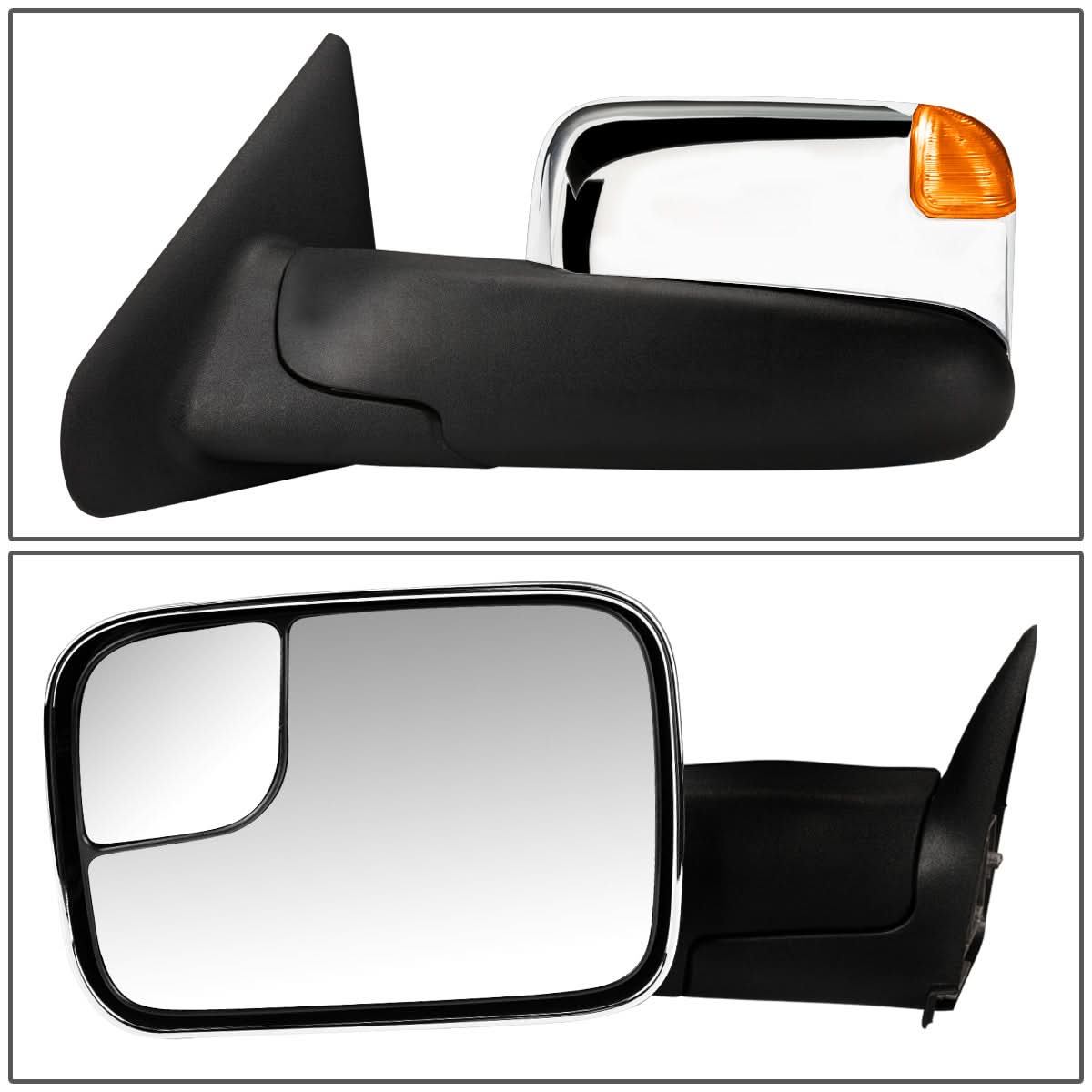 94-02 Dodge Ram Powered LED Towing Mirrors - Chrome Pair