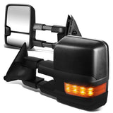 88-02 Chevy GMC C/K Series Manual Towing Mirrors - LED Signal Black