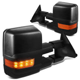88-02 Chevy GMC C/K Series Manual Towing Mirrors - LED Signal Black