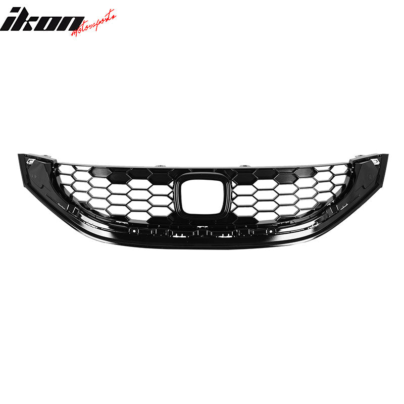 2013-2015 Honda Civic 4Dr OE Style Front Bumper Upper Grille Grill ABS