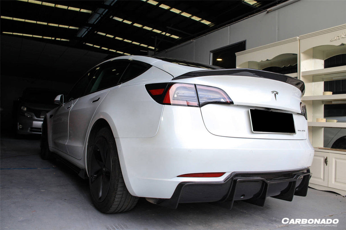 2017-2023 Tesla Model 3 VRS Style Carbon Fiber Rear Lip Diffuser