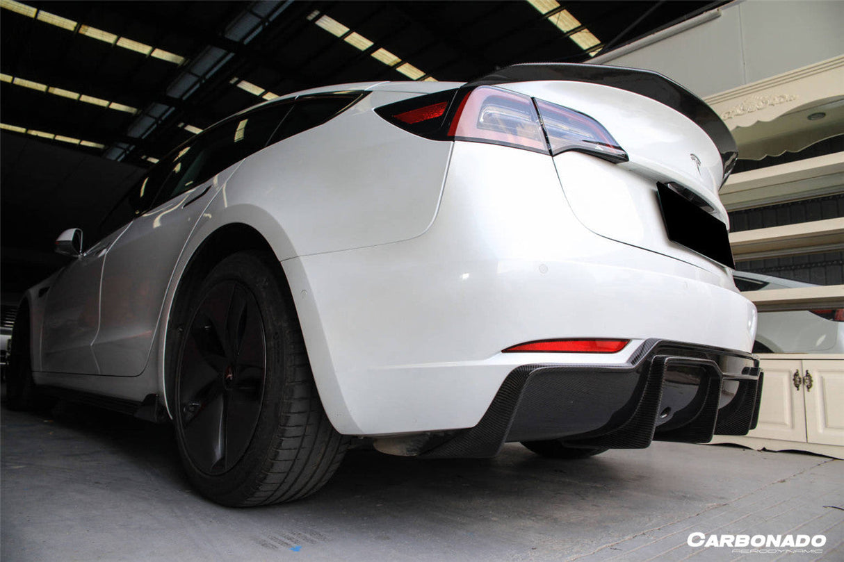 2017-2023 Tesla Model 3 VRS Style Carbon Fiber Rear Lip Diffuser