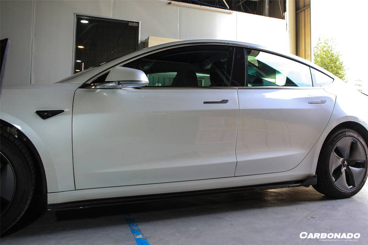 2017-2023 Tesla Model 3 VRS Style Carbon Fiber Side Skirts