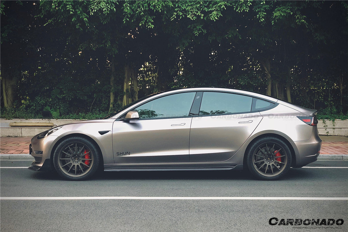 2017-2023 Tesla Model 3 VRS Style Carbon Fiber Side Skirts