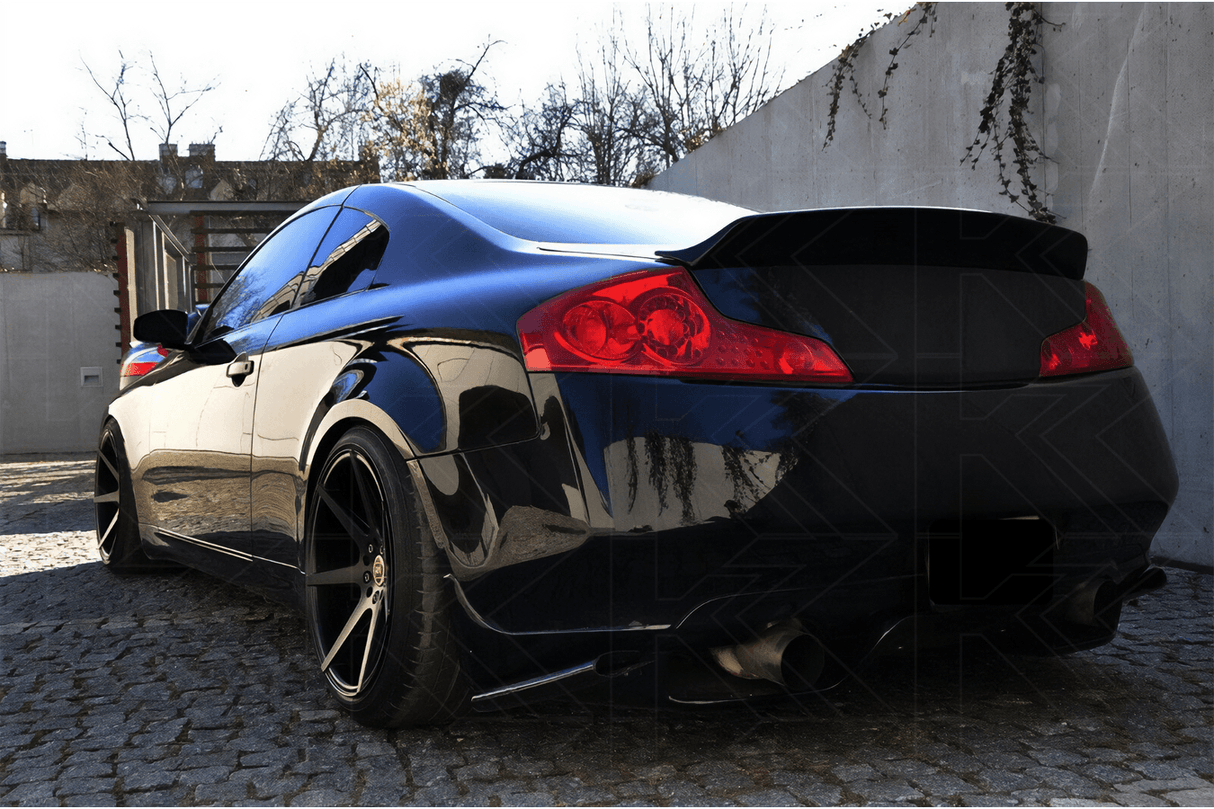 Infiniti V35 G35 Black Hyper Ducktail Style Duck Tail Trunk Spoiler (2003 - 2006) - K2 Industries