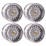 (4) 17X10 +25 5X100 / 5X114.3 Step Lip Deep Dish Mesh Wheels Rims