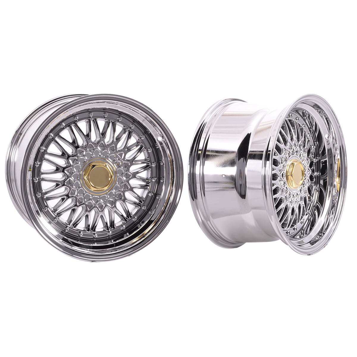 (4) 17X10 +25 5X100 / 5X114.3 Step Lip Deep Dish Mesh Wheels Rims