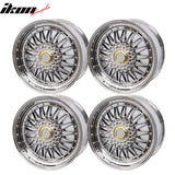 (4) 18X8.0 +35 5X114.3 / 5X120 Step Lip Deep Dish Mesh Wheels Rims