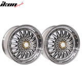 (4) 18X8.0 +35 5X114.3 / 5X120 Step Lip Deep Dish Mesh Wheels Rims