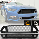 2015-2017Â Ford Mustang Front Upper Mesh Grille Smoked DRL Turn Signal