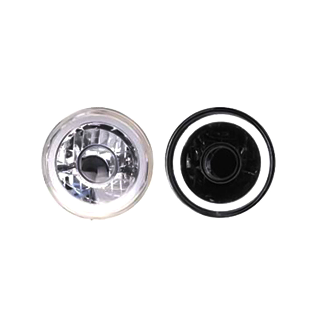 Universal 7'' Round Chrome With White CCFL Halo Headlight Conversion