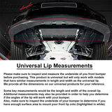 Universal Type 1 100" 8.5FT Front Bumper Lip Side Splitter Rubber Foam