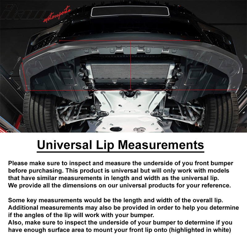 100" Front Bumper Lip Splitter Chin Side Spoiler Trim Rubber Foam