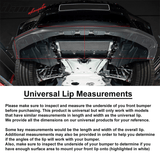 100" Front Bumper Lip Splitter Chin Side Spoiler Trim Rubber Foam
