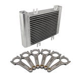 09-16 For GTR R35 Billet Aluminum Oil Cooler -Replaces 21305JF02B Direct Bolt On + 165mm x 23mm Super A forged con rod set with 7/16" bolts - PRE SALE