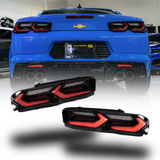 2019-2025 CHEVY CAMARO VELOX LED TAILLIGHTS GLOSS BLACK/RED LENS