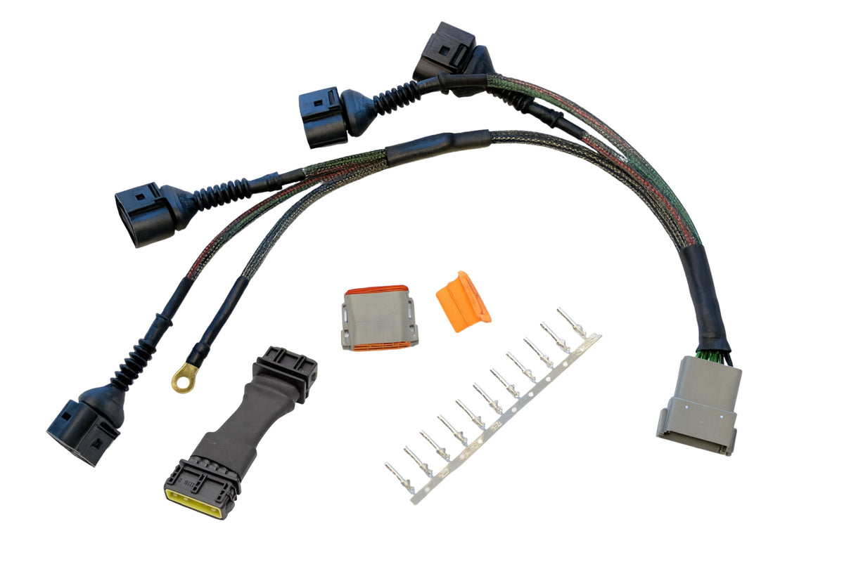 Audi VW 1.8T to 2.0T FSI Coil Conversion Harness Kit – ICM Delete with Billet Adapter Plates (A4, Golf, Jetta, Passat)