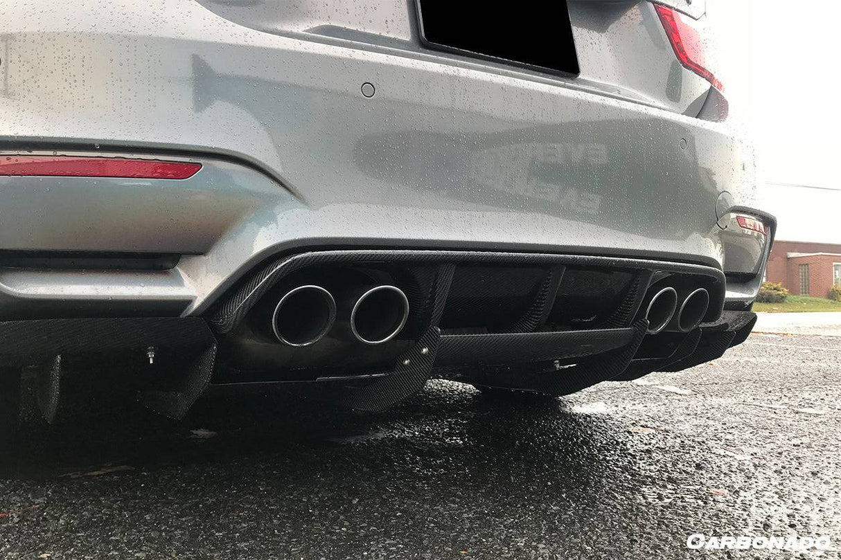 2014-2020 BMW M3 F80 M4 F82 VA Style Carbon Fiber Rear Diffuser and  Lip