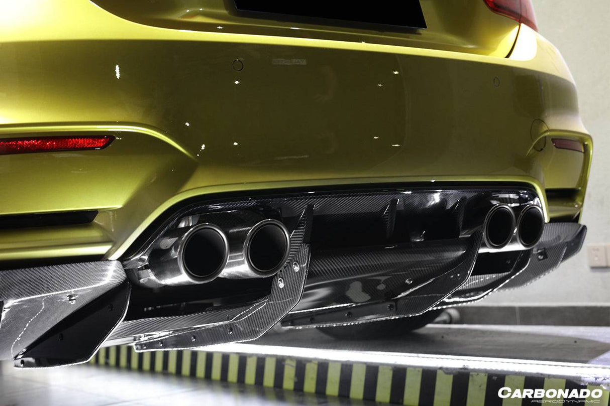 2014-2020 BMW M3 F80 M4 F82 VA Style Carbon Fiber Rear Diffuser and  Lip