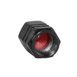 Hex Style Valve Caps with Mid Cut Outs - Black