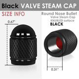 Acorn Grip Valve Caps - Black Set of 4